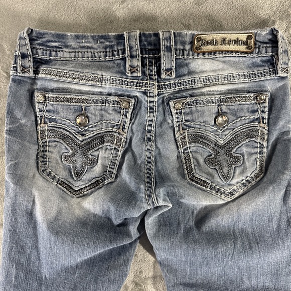 Rock Revival Raylea Jeans Women's 28" Light Wash Bootcut Distressed Fits 29x30 - Picture 2 of 16